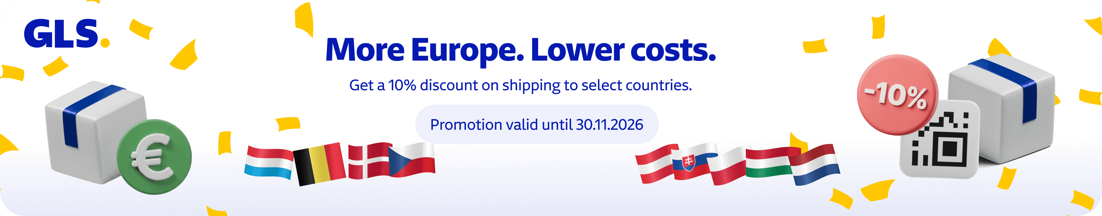 During our promotional weeks, you’ll receive a 10% discount on the regular parcel price. Valid for sizes S, M, and L for shipping to Austria, the Netherlands, Poland, Belgium, Denmark, Hungary, the Czech Republic, Slovakia, and Luxembourg. The promotion ends on November 30, 2026.