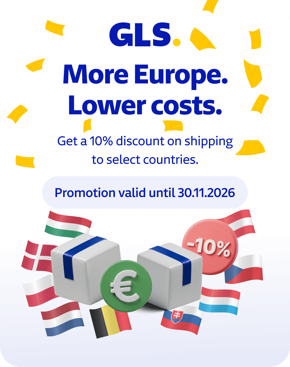 During our promotional weeks, you’ll receive a 10% discount on the regular parcel price. Valid for sizes S, M, and L for shipping to Austria, the Netherlands, Poland, Belgium, Denmark, Hungary, the Czech Republic, Slovakia, and Luxembourg. The promotion ends on November 30, 2026.